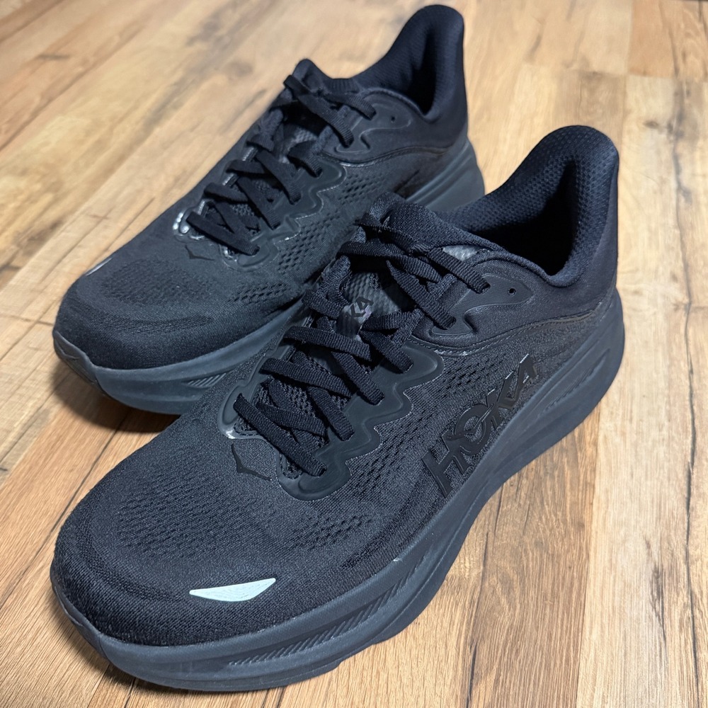 Hoka Bondi 9 Men's Black Running Shoes 1162013 BBLC Size 12.5 Wide 2E